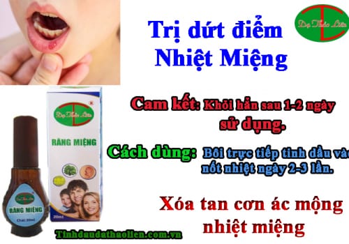 trị nhiệt miệng bằng tinh dầu răng miệng Dạ Thảo Liên